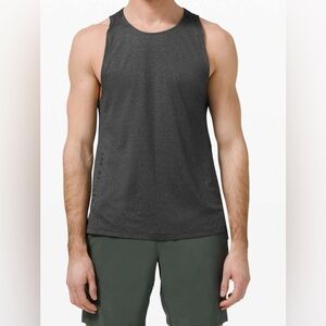 Lululemon Men’s Heathered Graphite Grey Textured Training Tank Medium Sleeveless